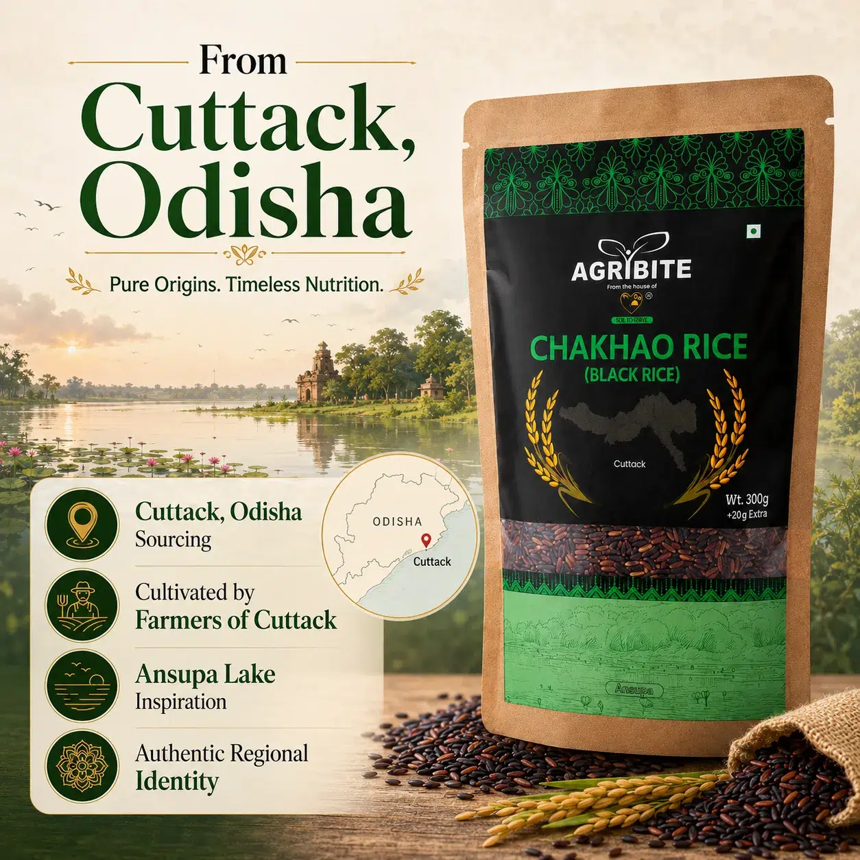 Agribite Chakhao/ Black Rice from Farmer of Cuttack - Image 2