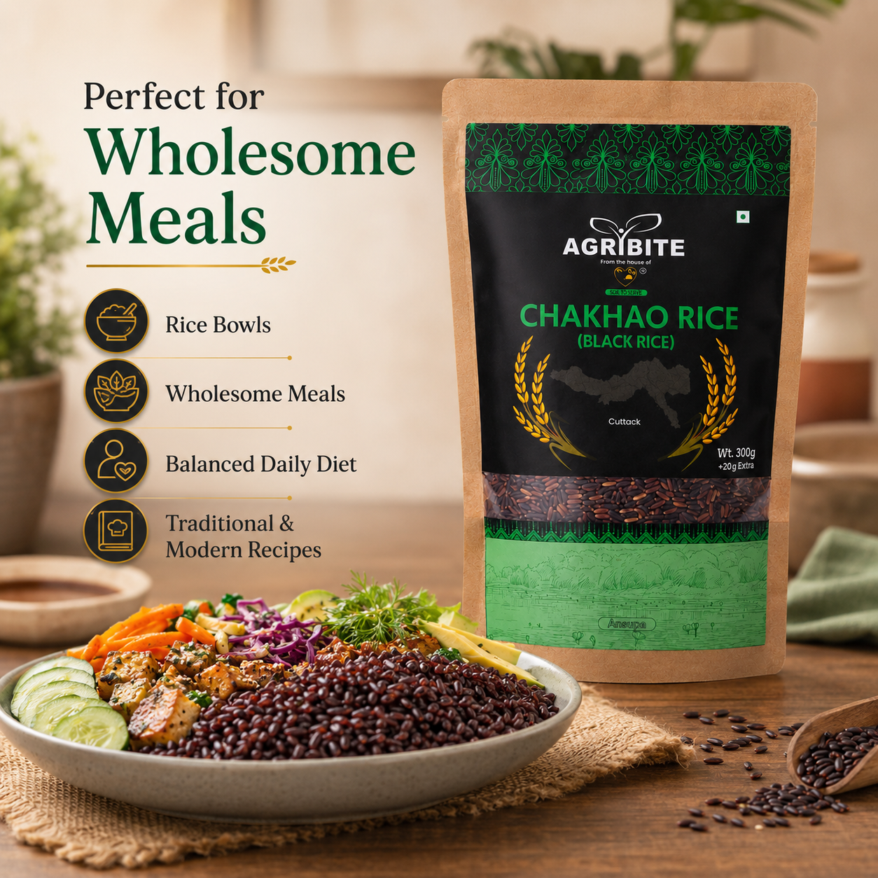 Agribite Chakhao/ Black Rice from Farmer of Cuttack - Image 4