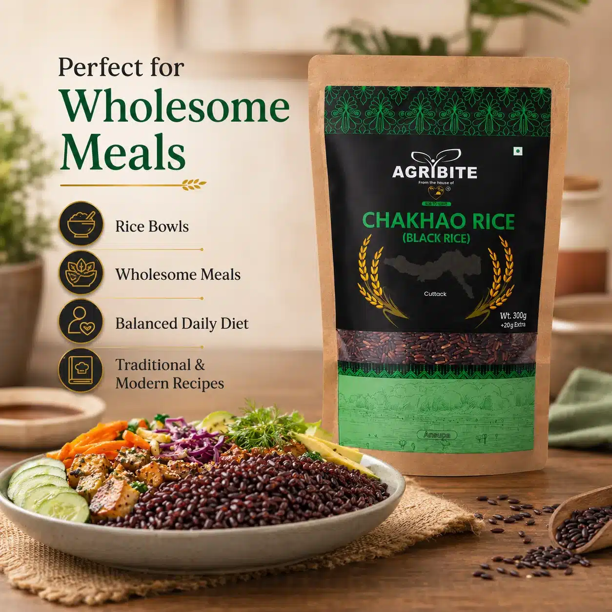 Agribite Chakhao/ Black Rice from Farmer of Cuttack - Image 4