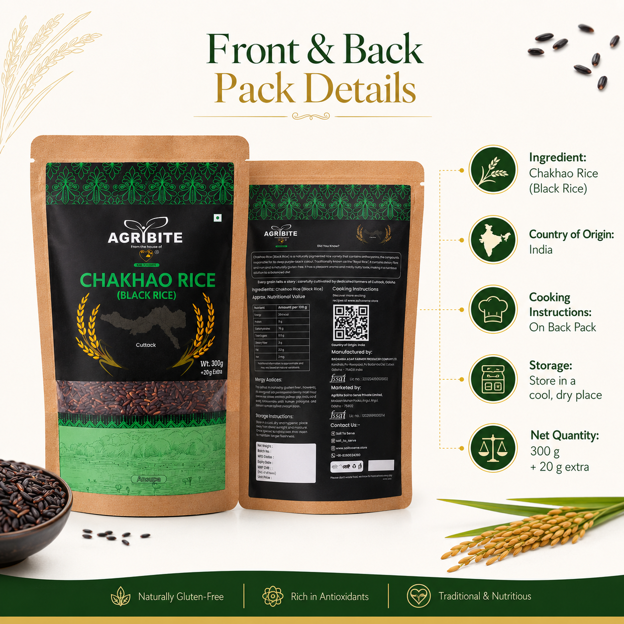 Agribite Chakhao/ Black Rice from Farmer of Cuttack - Image 5