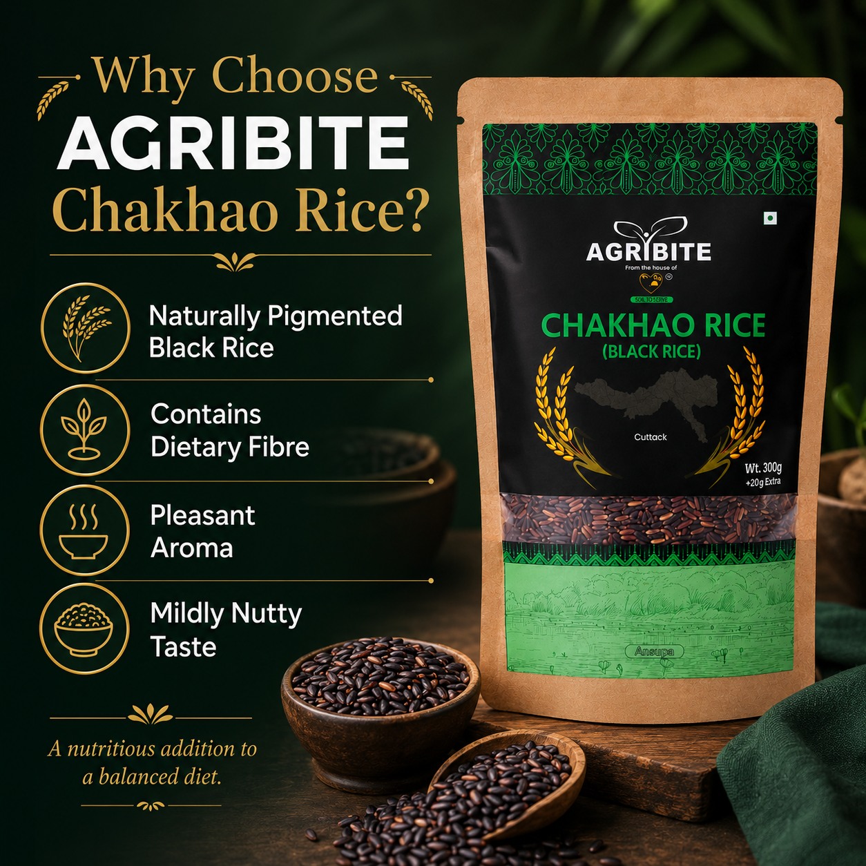 Agribite Chakhao/ Black Rice from Farmer of Cuttack - Image 7